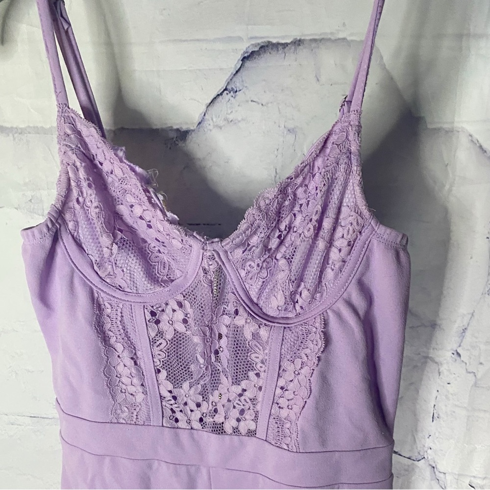 Purple lace romper jumpsuit